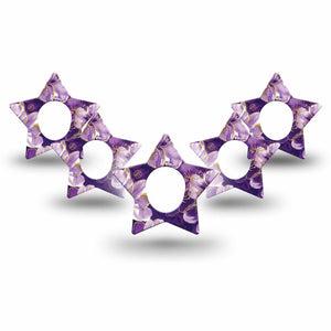 ExpressionMed Plum Gold Dexcom G7 and Dexcom Stelo Glucose Biosensor System Star, 5-Pack Purple gold hibiscus Decorative Adhesive Tape for Continuous Glucose Monitor