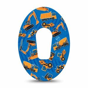 ExpressionMed Construction Trucks Dexcom G6 Tape, Single Tape Bold Construction, Plaster Continuous Glucose Monitor Design