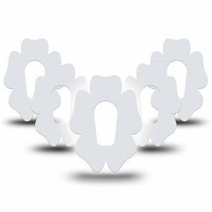 ExpressionMed White Dexcom G6 Flower Shape Tape 5-Pack Tape Bright Surface, Adhesive Patch Continuous Glucose Monitor Design