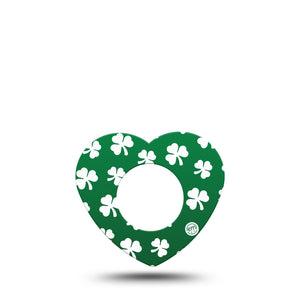 ExpressionMed Shamrock Freestyle Libre 2 and Libre 2 Plus Heart Shape Tape, Abbott Lingo, Single Tape Irish Leaves, Adhesive Patch CGM Design