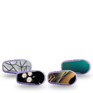 ExpressionMed Wild & Wonder Variety Pack Dexcom G6 Sticker, 4-pack Sticker Variety, Animals and Botanical Accents, Decorative Decal CGM Design