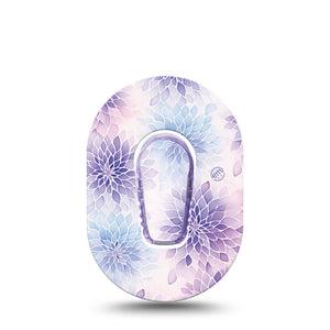ExpressionMed Wisteria Fade Dexcom G6 Mini, Single Tape and Single Sticker Periwinkle petals Waterproof Adhesive Tape for CGM