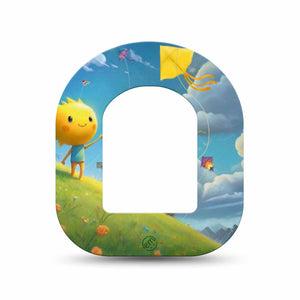 ExpressionMed Summer Kite Omnipod Mini Tape, Single Tape Sun Inspired Character, Adhesive Tape Pump Design