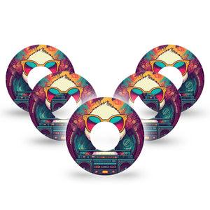 ExpressionMed Rad Duck Infusion Set Tape 10-Pack Tape Duck And Music Box, Overlay Patch Continuous Glucose Monitor Design