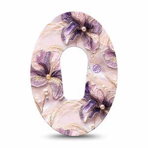 ExpressionMed Pink Pearls Dexcom G6, Single Tape Shimmer like flowers Fixing Ring Tape for Continuous Glucose Monitor