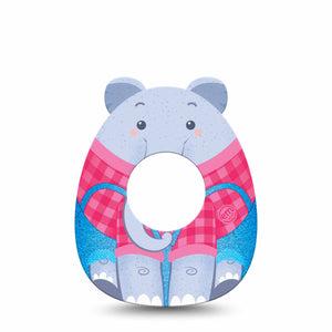 ExpressionMed Circus Elephant Freestyle Libre 2 Gumdrop Shape Tape, Abbott Lingo,  Single Tape Adorable Circus Elephant, Patch CGM Design