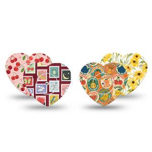 ExpressionMed Sweet Stickers Freestyle Libre, Libre 2 Plus, and Abbott Lingo Heart, tape and sticker  Adorbale fruits and florals Decorative Patch for CGM