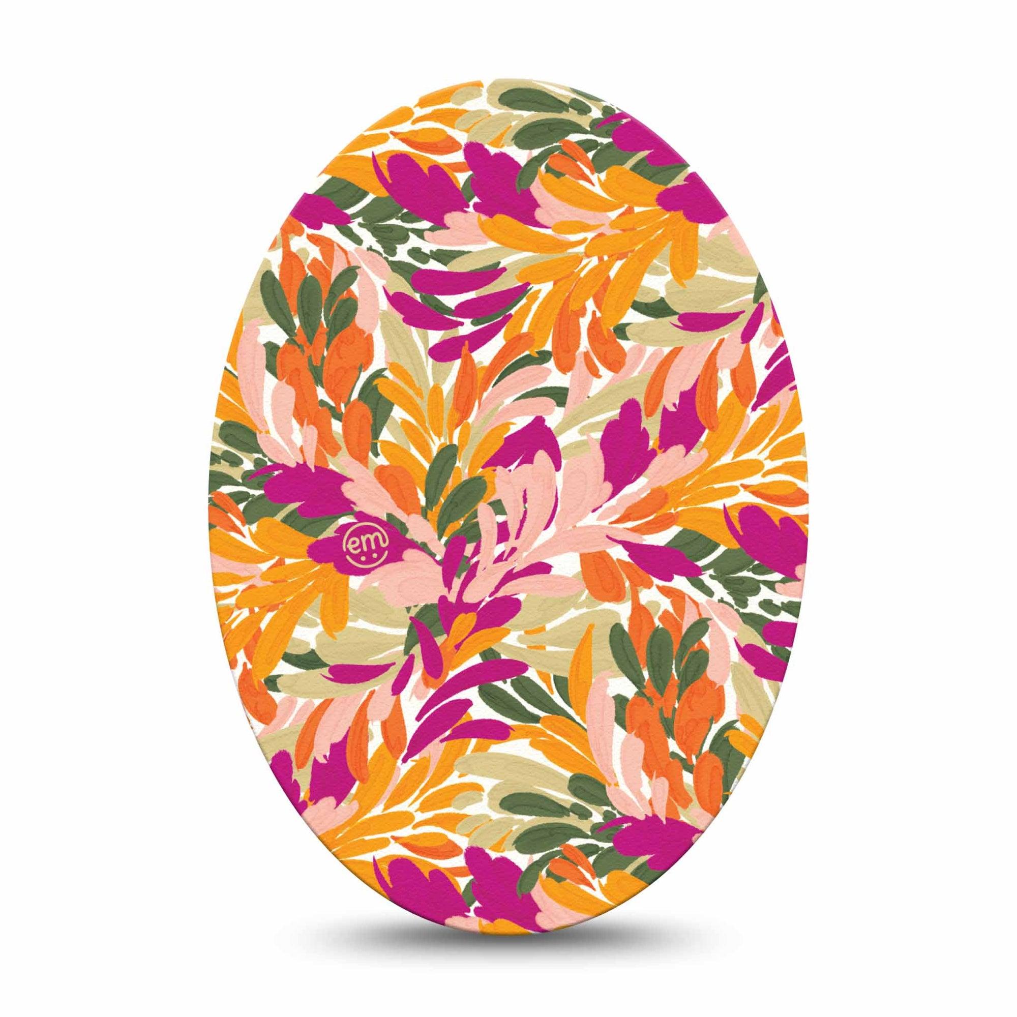 ExpressionMed Retro Brush Stroke Medtronic Guardian Enlite Universal Oval Single Tape Vivid-Toned Painted Stroke, Plaster CGM Design