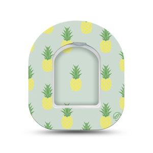 ExpressionMed Vintage Pineapple Omnipod Surface Center Sticker and Mini Tape Fun Bright Pineapple Vinyl Sticker and Tape Design Pump Design