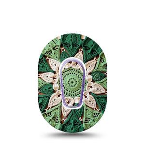 ExpressionMed Knit Monstera Dexcom G6 Mini, Single Tape and Single Sticker Knitted bloom Waterproof Adhesive Tape for CGM