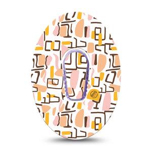 ExpressionMed Squiggles Dexcom G6 Sticker and Tape,  Soft Pastel Geometric, Vinyl Sticker and Tape Design CGM Design