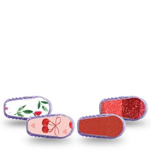 ExpressionMed Crimson Variety Pack Dexcom G6 Sticker, 4-Pack Sticker Variety Cheerful Reds, Vinyl Decoration Continuous Glucose Monitor Design