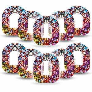 ExpressionMed Stained Glass Omnipod, 10-Pack colorful stained glass mosaic pattern Sensor Decoration For Insulin Pump