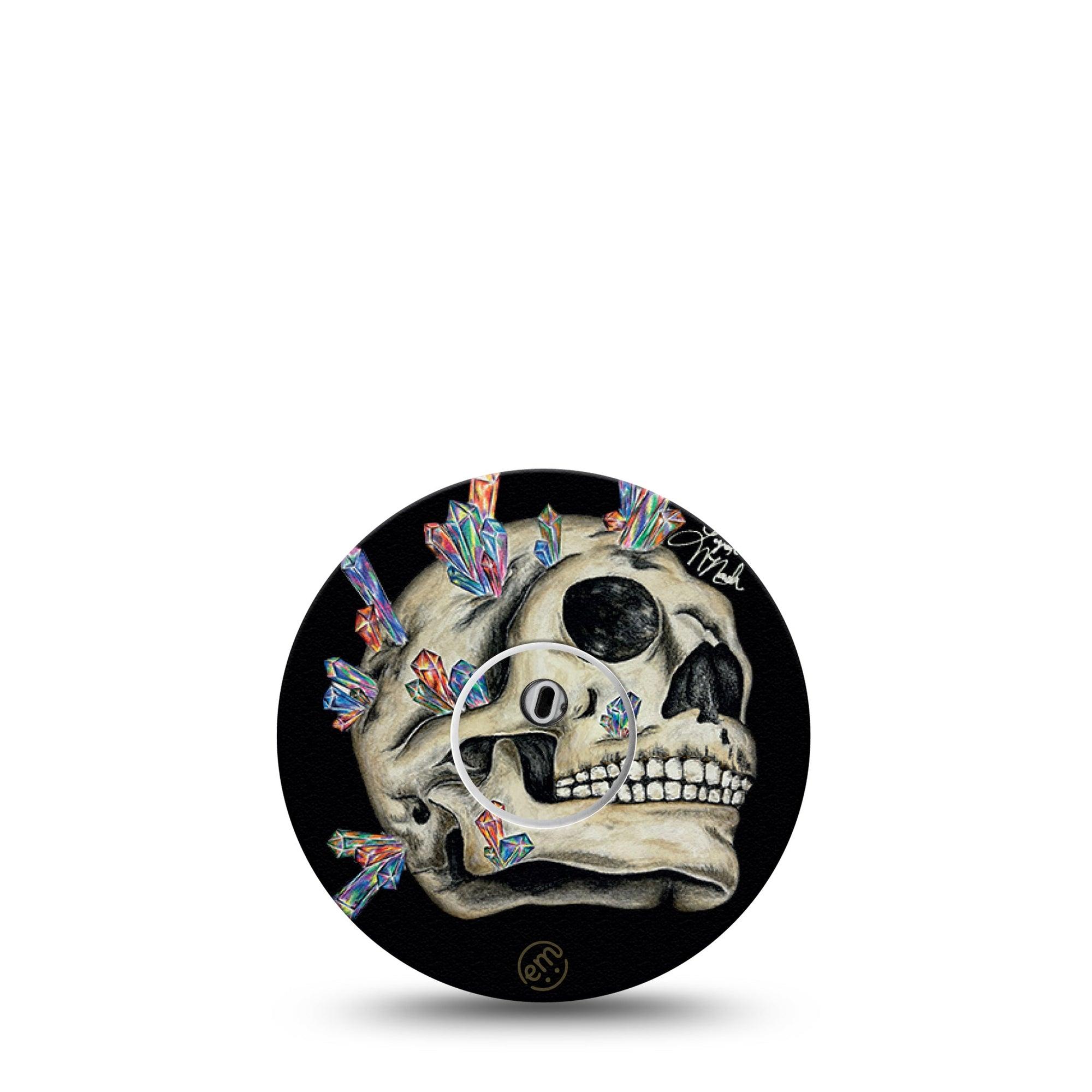 ExpressionMed Crystal Skulls Freestyle Libre 3 Sticker and Tape Crystal-studded Cranium Vinyl Sticker and Tape Pairing CGM Design