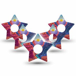 ExpressionMed Grand Canyon Freestyle Libre 3 and Libre 3 Plus Star, 5-Pack desert canyon pattern Decorative Patch for Continuous Glucose Monitor
