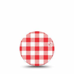 ExpressionMed Red Gingham Freestyle Libre 3 and Libre 3 Plus OverPatch, Single Tape Fourth of July inspired Adhesive Tape for CGM