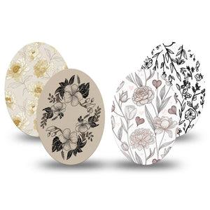 ExpressionMed Neutral Botanics Medtronic Guardian Enlite Universal Oval, 4-Pack Tape soft botanical design Best Covers for CGM