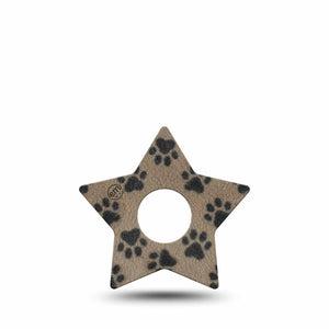 ExpressionMed Fuzzy Pawprints Freestyle Libre 3 and Libre 3 Plus Star, Single Tape Fur pawprints Best Covers for CGM