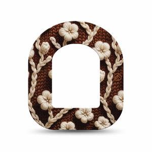 ExpressionMed Cozy Sweater Omnipod Mini Tape, Single Tape Cute Yarn Inspired Flowers, Adhesive Tape Pump Design