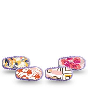 ExpressionMed Sunset Sorbet Variety Pack Dexcom G6 Sticker, 4-Pack Sticker Variety Soft Yellows Pinks, Vinyl Decoration Continuous Glucose Monitor Design