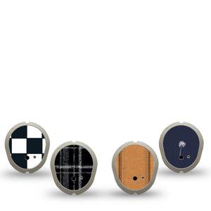 ExpressionMed Everyday Classic Dexcom G7 and Dexcom Stelo Glucose Biosensor System Sticker, 4-Pack Sticker Mens inspired style patterns Sensor Cover for Continuous Glucose Monitor