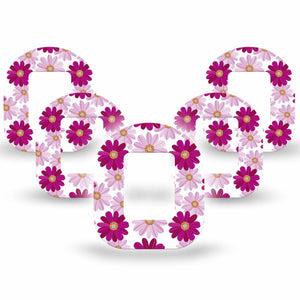 ExpressionMed Brilliant Daisies Tandem Mobi Tape 5-Pack Tape Colorful Flowers Adhesive Tape Pump Design