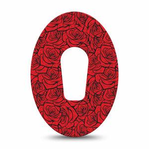 ExpressionMed Roses Dexcom G6, Single Tape Rose bouquet Fixing Ring Tape for Continuous Glucose Monitor