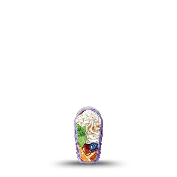 ExpressionMed Breakfast Dexcom G6 Sticker, Single Sticker Waffle stack with fruit Decorative Adhesive Tape for CGM