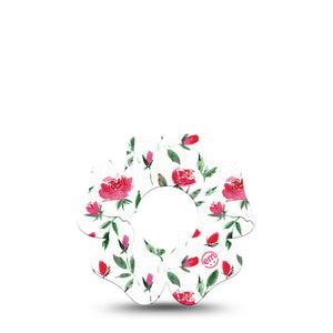ExpressionMed Rose Garden Infusion Set Flower Shape Tape 5-Pack Tape Red Roses, Plaster Continuous Glucose Monitor Design