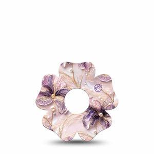ExpressionMed Pink Pearls Freestyle Libre 3 and Libre 3 Plus Flower, Single Tape Pearly pink and purple Decorative Adhesive Tape for CGM