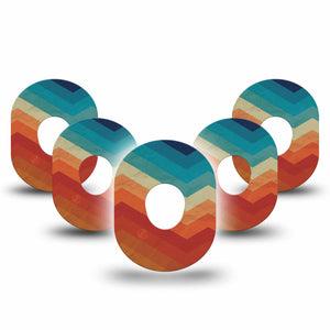 ExpressionMed Retro Winter Coat Dexcom G7 Tape, Dexcom Stelo Glucose Biosensor System, 5-Pack Tape Retro Coat Print, Overlay Tape CGM Design