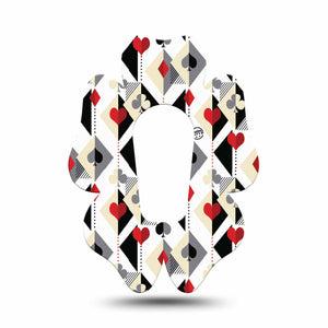 ExpressionMed Playing Cards Dexcom G6 Flower Shape Tape Single Tape Spades Hearts Diamonds Clubs Inspired, Adhesive Patch Continuous Glucose Monitor Design