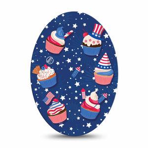 ExpressionMed Patriotic Cupcakes Medtronic Guardian Enlite Universal Oval Single Freedom Cupcakes Plaster Continuous Glucose Monitor Design