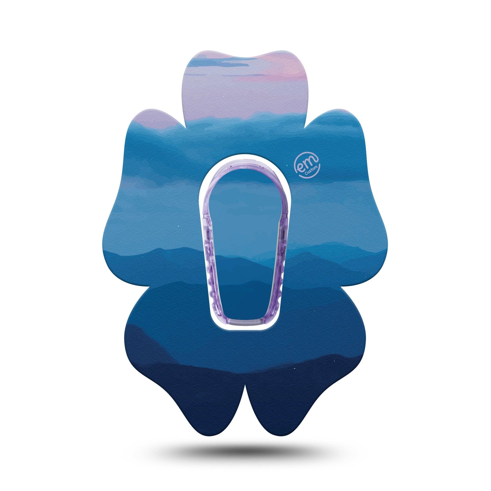 ExpressionMed Watercolor Skies Dexcom G6 Flower Shape Tape Single Tape and Single Sticker Sky Gradient, Adhesive Patch Continuous Glucose Monitor Design