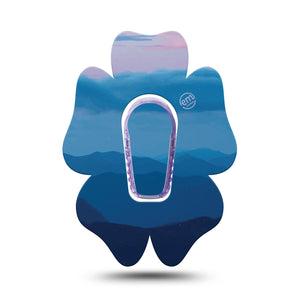 ExpressionMed Watercolor Skies Dexcom G6 Flower Shape Tape Single Tape and Single Sticker Sky Gradient, Adhesive Patch Continuous Glucose Monitor Design