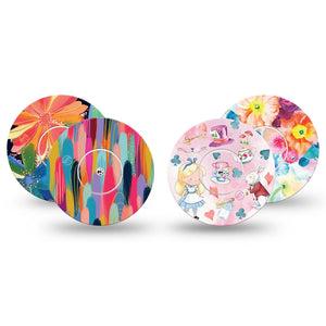 ExpressionMed Soft-Tone Freestyle Libre, Libre 2 Plus, and Abbott Lingo, tape and sticker pastel botanical style Adhesive Tape for CGM