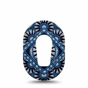 ExpressionMed Indigo Loomwork Dexcom G6 Mini, Single Tape Rugged geometric design Adhesive Tape for CGM