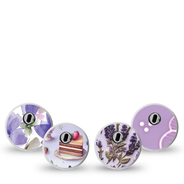 ExpressionMed Garden Party Freestyle Libre 3 and Libre 3 Plus Sticker, 4-Pack Sticker Delicate deserts and lavenders Vinyl Decoration for CGM