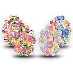 ExpressionMed Bloom Pop Dexcom G6 Flower, tape and sticker  Lively florals Decorative Patch for CGM