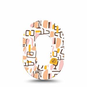 ExpressionMed Squiggles Dexcom G6 Mini Tape, Single Tape Fun Pink Yellow Pattern, Adhesive Tape CGM Design