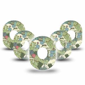 ExpressionMed Cactus Dexcom G7 Tape, Dexcom Stelo Glucose Biosensor System, 5-Pack Tape Bright Pastel Cactus Garden, Overlay Tape CGM Design