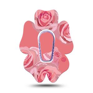 ExpressionMed Blush Rose Dexcom G6 Flower Shape Tape Single Tape and Single Sticker Gentle Beauty Adhesive Patch Continuous Glucose Monitor Design