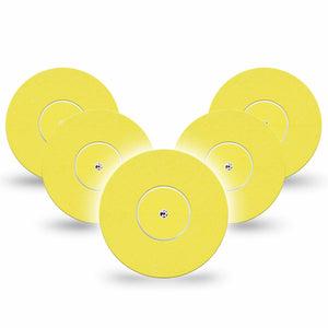 ExpressionMed Butter Yellow Freestyle Libre and Libre 2 Plus Tape, Abbott Lingo, 5-Pack Tape and 5-Pack Sticker Basic Color, Fixing Ring Tape Continuous Glucose Monitor Design