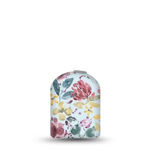 ExpressionMed Botanical Blooms Pod Full Wrap Sticker Pod Full Wrap Sticker Single Sticker Pastel Blue Purple Flowers Vinyl Decoration Pump design