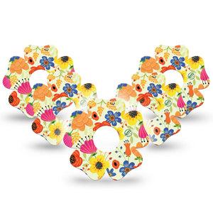 ExpressionMed Botanical Garden Freestyle Libre 3 Flower Shape Tape 5-Pack golden garden Adhesive Tape CGM Design