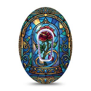 ExpressionMed Enchanted Rose Dexcom G6, Single Tape and Single Sticker magical glass rose Sensor Cover for Continuous Glucose Monitor