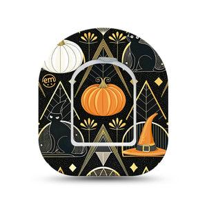 ExpressionMed Art Deco Halloween Omnipod Surface Center Sticker and Mini Tape  Geometric Halloween Style, Vinyl Sticker and Tape Design Pump Design