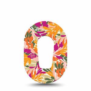 ExpressionMed Retro Brush Stroke Dexcom G6 Mini Tape Single Tape Jewel-Toned Paint Strokes, Adhesive Tape CGM Design