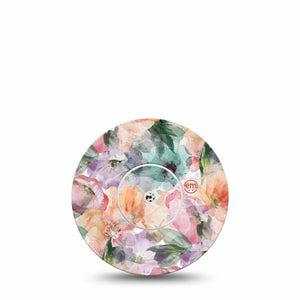 ExpressionMed Flower Clouds Freestyle Libre Sticker and Tape, Abbott Lingo,   Soft-Colored Textured Florals, Adhesive Sticker and Tape Design Continuous Glucose Monitor Design