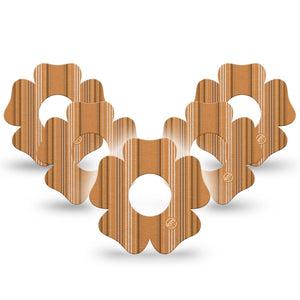 ExpressionMed Golden Oxford Infusion Flower, 10-Pack Orange stripes Fixing Ring Patch For Pump
